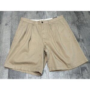 St.‎ Johns Bay Shorts Mens 36 Khaki Double Pleat Cotton Twill Casual 8" NWT read